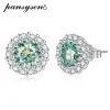 Boucles d'oreilles Pansysen New Trendy 100% 925 Sterling Silver VVS1 1 CT Real Moisanite Femmes Stud Oreads Party Fine Jewelry Gift Drop Shipping