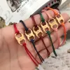 STRANDS TB Dames Bracelet Hoge kwaliteit Goud Sterling Silver Multicolor Optioneel Luxe Popular Populy Exquisite Red Touw