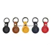 Otros suministros de fiestas festivas Colorf Leather Keychain Favor Anti-P-P-PROUNT para Airtag Protector Bag All Inclusive Locator individualmente PackA DHDXJ