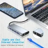 Hubs 11 inç 1 Tip C Hub Çok Portlu Tip C Genişleme Dönüştürücü C Tipi - HDMI VGA RJ45 Yerleştirme İstasyonu