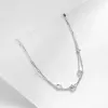 Strands MODIAN 925 Sterling in argento a doppio strato cuori a cuore Bracciale semplice catena di collegamento regolabile per donne regali di Natale