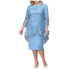 Casual Dresses Women's Two Piece Set Dress Fashion Lace Embroidery Medium Long Length Party For Weddings Vestidos