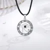 Halsketten Eudora 925 Sterling Silber Ägypten Auge des Horus Anhänger schwarzen Kristall Glücksrunen Halskette Persönlichkeit Schmuck für Wome Man