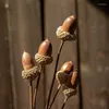 Dekorativa blommor 5st mini Acorn Branch Flower Christmas Artificial For DIY Holiday Decoration Crafting Home House Kitchen Decor