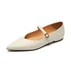 Chaussures décontractées pointues Femmes Simple Flats French Style One STRAP SHIETSKIN SPRING ATUNT Slip on