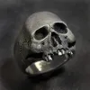 Bands Vintage Men's Punk Skeleton ring Gothic Punk Ghost Head Skull Ring HipHop Men's Horror Skeleton Locomotive Rock Biker Jewelry