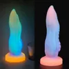 Enorme realistische dildo verlicht octopus tentakel siliconen plug anale dildo met zuignap voor vaginale g-spot en anale seks