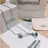 Desginer viviennes westwood High Value Replica of the Western Empress Dowagers Large Pin Planet Necklace High-end Luxury Sweater Chain for Women and a Complete Gift