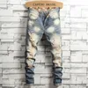 Distressed Ripped Jeans Mens Retro Blue Fashion Slim Motorcycle Trousers Male Hip-hop Street Hole Denim Pants 240420