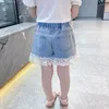 Shorts ienens crianças meninas de jeans de jeans casual vestido de criança infantil jeans de moda de verão 4-13 anos
