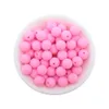 QHBC 200pcs 15 مم جولة السيليكون Baby Teether Beads مجانية مخصصة لسلسلة مضغ سلسلة ألعاب البضائع لملحقات المولودة 240415