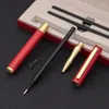 High-end Chinese Red Metal Gel Pen Personalized Custom Logo Carving Name Double Refill Exquisite Gift Box Set Signature Pens