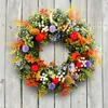 Decoratieve bloemen gesimuleerde bloemenkrans thuis deur frame hangende buitenplaats decoratie zomer fruit bruiloft