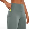 Kvinnors shorts crz yoga kvinnor smörluxe sport yoga capri ben 23 tum - hög midja grödor med fickmör mjuk gym y240422