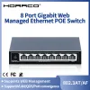 Switches Horaco 8 Port Gigabit Poe Switch Web Management 1000m Network Switcher Hub Internet Splitter 16G Bandbredd Blixtskydd