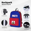 Mochila Unissex Backpack Haiti Flag Haitian Stitch School School Messenger Bag Case Laptop Saco de Viagem Mochila Presente