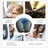 Electric massagers Memory foam core napping pillow Childrens napping pillow Multi functional travel U-shaped neck pillow massage sleep pillow Y240422