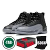 Med ruta 12 13 mens basketskor 12s 13s Wolf Blue Gray Red Black Taxi Cherry Midnight Navy Men Trainers Sneakers