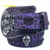 Män kvinnor BB Simon Belt Luxury Designer Belt Retro Needle Buckle Belt 20 Color Crystal Diamond Skull Buckle Belt Luxury Designer Belt Simon Belts Punk Belt 790