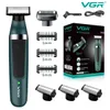 VGR Shaver Waterproof Razor Rechargeable Beard Trimmer Portable Shaving Machine Dual-sided Blades for Men V-393 240420