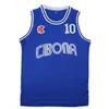 Sport Basketball Koszulki Cibona 10 Petrovic Jersey Haftowanie szycie na zewnątrz odzież sportowa Hip-Hop Film Bule 240418