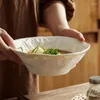 Dinnerware Define Sopa de grãos Sopa Housed House Bamboo Hat Salad Creative Ceramic Instant Noodle