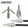 Acessórios 3/6pcs Arqueiras de pesca de arco Pesca de peixes Broadheads Ponto de ponta de aço inoxidável 2 Acessórios de caça a arco e flecha de ponta de seta expansível