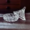 Holders Glass Candy Jar Crystal Jewelry Anneau de stockage