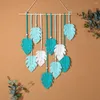 Decorative Figurines Woven Leaves Wall Hanging Boho Decor With Wood Stick Bead Cotton Handmade Dream Catchers Art For Bedroom Living Room