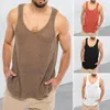 Cuelas de tanques masculinas Men overs bañados Top sin mangas con un chaleco de color sólido de ajuste sólido de ajuste sólido para el streetwear de verano