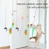 Toys Cat Toy Swing Sticky Disc Elastic Hanging Door Teasing Cat Rope Långt rep Tetande katt katt leksak katttillbehör Pet Kitten leksak