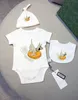 3pcs/set baby designer rumper boys girls litory lettera da cartone animato salti per le tute per cappelli per cuccioli di cotone a maniche corte in cotone a manica corta cali