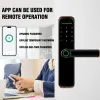 Controle Tuya WiFi Smart Fingerprint Biometric Frosted Panel Digitale Smart Door Lock wachtwoord IC -kaart Safety Child Lock