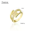 Bands Zakol Exquis micro-réglage Zircon Metal Cross Opening Anneaux pour femmes bijoux de luxe des filles gothiques