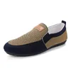 Casual schoenen voor mannen slippen loafers plus maat ademende canvas driving office walking flats niet mocassins