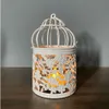 Support de bâton de fer suspendu en métal cage à oiseaux Tealight Lantern coussin creux pour la table de mariage.