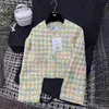 Women's Jackets Designer Spring and Summer New CH Nanyou Gaoding Celebrity Xiaoxiangfeng Fashion Single breasted Colorful Thick Tweed Round Neck Short Coat YVM6
