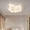 Luci a soffitto Orso bianco per dormire LED per bambini Luce moderna Minimalista Ragazzo Minimalista Decorazioni per la camera da letto Lampade giovanili