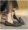 Casual Shoes Glitter Crystal&Rivet Ballets Ladies Cotton Fur Flats Winter Furry Loafers Women Square Toe Slip On Sparkle Gold Mocasines