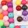 Necklaces Fashion Beaded Jewelry #3057/620MM 100Pcs/Lot Bubblegum Solid Beads/Chunky Acrylic Beads/Handmade Necklaces Jewelry/DIY Making