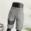 TB Shorts Mens Heren Summer Four Bar Suit broek Zakelijk Casual Shorts European and American Mens TB Bird Check Five Part Pants Trend
