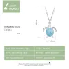 Kettingen Wostu 925 Sterling Silver Blue Sea Ocean Turtle ketting schattig dier lange ketting link ketting voor vrouwen mode sieraden cqn446