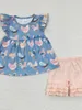 Set di abbigliamento per bambine gonna rosa maniche corte a maniche di pollo gonfio phorts shorts estate outfit per bambini per bambini