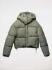 Frauen in Down Cotton gepolsterte Schneeparka Winterhaube warmes, gummierte Pufferjacke Windbreaker Übergroße Outwear Female Reißverschluss Langer Mantel