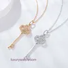 Luxury Tiffenny Designer Brand a pendente Collane Heart Crown Key Necklace Female Rose Gold Micro Set Clavicle Ins Net Red Versatile Temperamento Ciondolo
