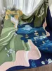 BYSIFA 100% Pure Silk Square Scarf Hijab Fashion Blue Green Women Scarves Shawl Fall Winter Luxury Brand Neck Scarf Cape 240323