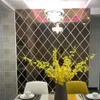 17/32/58pcs Wall Sticker Decorative Mirror DIY Diamonds Rhombus Acrylic Surface Stickers Living Room Decor s