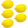 Decoração de festa 5pcs Limões falsos artificiais Modelo de suporte real Decores de frutas de frutas