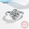 Cluster Rings Real 1CT D Color Moissanite Diamond Wedding For Women Original 925 Sterling Silver Luxury Quality Fine Jewelry