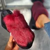 Slippers Femmes Fashion Fluffy Furry Platform Corporèmes hauts High Toe Toe Automne Ouromne Tiches extérieures Hauteur Chaussure croissante Chaussures